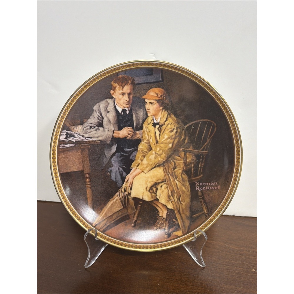 Norman Rockwell confiding in the den plate number 6093E